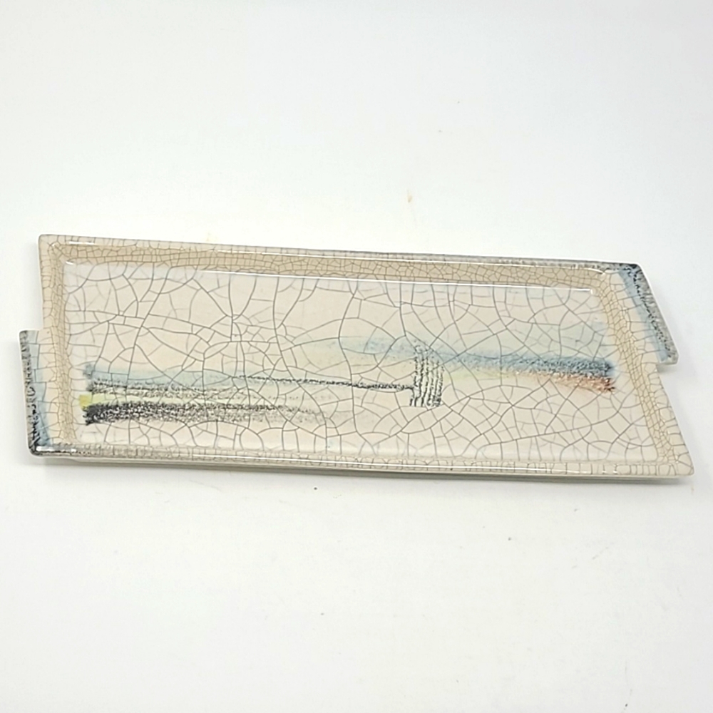 Vintage Crackle Glaze Ceramic Tray